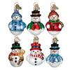Old World Christmas Blown Glass Ornaments, Mini Snowmen (Pack of 6)