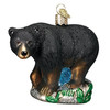Old World Christmas Glass Blown Ornament, Black Bear (With OWC Gift Box)
