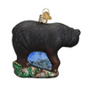 Old World Christmas Glass Blown Ornament, Black Bear (With OWC Gift Box)