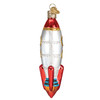 Old World Christmas Blown Glass Ornament for Christmas Tree, Toy Rocket Ship