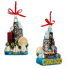Kurt Adler Chicago Glass Christmas Decoration Ornament, 5"