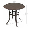 Garden Elements Aluminum Slat Top Bistro Table – Round Espresso Outdoor Side Table, Rust-Resistant Powder-Coated Finish, Lightweight, 30”