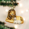 Old World Christmas Glass Blown Ornament, Lion and Lamb (With OWC Gift Box)