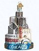 Old World Christmas Glass Blown Ornament for Christmas Tree, Chicago City