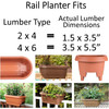 Bloem Oval Classic Deck Rail Planter Box, Chocolate 24"