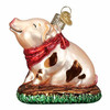 Old World Christmas Glass Blown Christmas Ornament, Piggy in The Puddle (With OWC Gift Box)