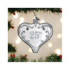 Old World Christmas Glass Blown Ornament for Christmas Tree, 25th Anniversary Heart