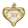 Old World Christmas Glass Blown Ornament for Christmas Tree, 50th Anniversary Heart