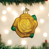 Old World Christmas Glass Blown Ornament for Christmas Tree, Yellow Rose