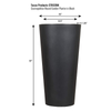Tusco Products Cosmopolitan Tall Round Plastic Indoor/Outdoor Planter, Black 32”