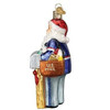 Old World Christmas Glass Blown Ornament, Postman Santa (With OWC Gift Box)