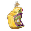 Old World Christmas Glass Blown Ornament, Mardi Gras Mask (With OWC Gift Box)