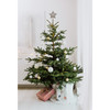 Kurt Adler Star Treetop with Ivory Pearls and Platinum Colored Glitter, 13.5"