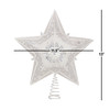 Kurt Adler Star Treetop with Ivory Pearls and Platinum Colored Glitter, 13.5"