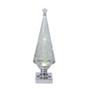 Kurt Adler Indoor Battery-Operated LED Lighted Tabletop Decoration, Christmas Tree, Silver, 14"