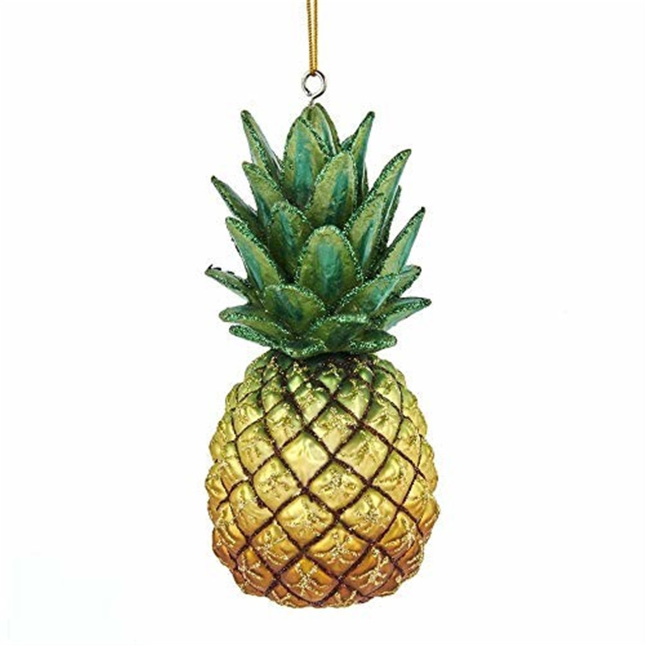 Kurt Adler Noble Gems Glass Ornament, Pineapple - Thumbnail 2
