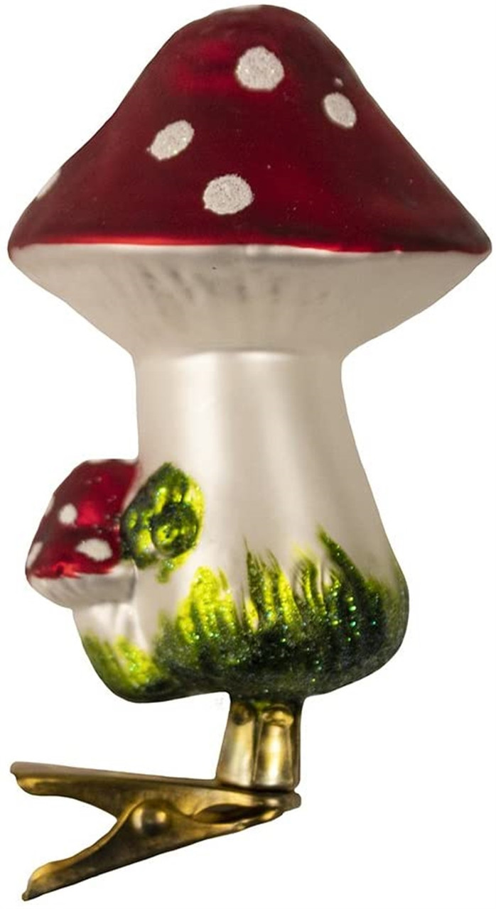 Kurt Adler Mushroom Clip-On Glass Ornaments - Thumbnail 5