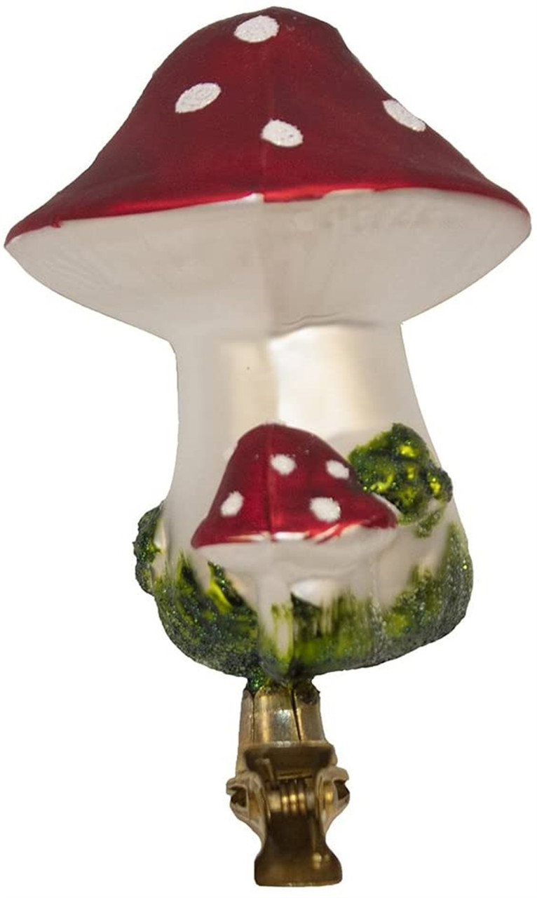 Kurt Adler Mushroom Clip-On Glass Ornaments - Thumbnail 5