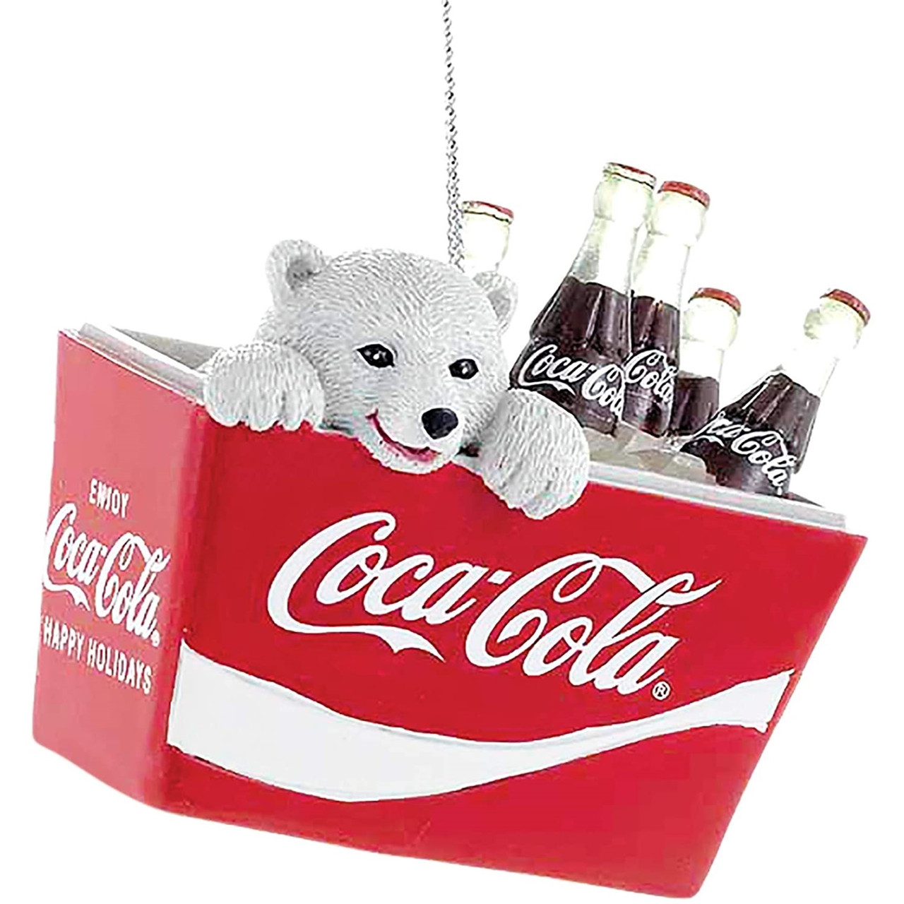 Kurt Adler Polar Bear Cub in Coke Cooler Ornament - Thumbnail 3