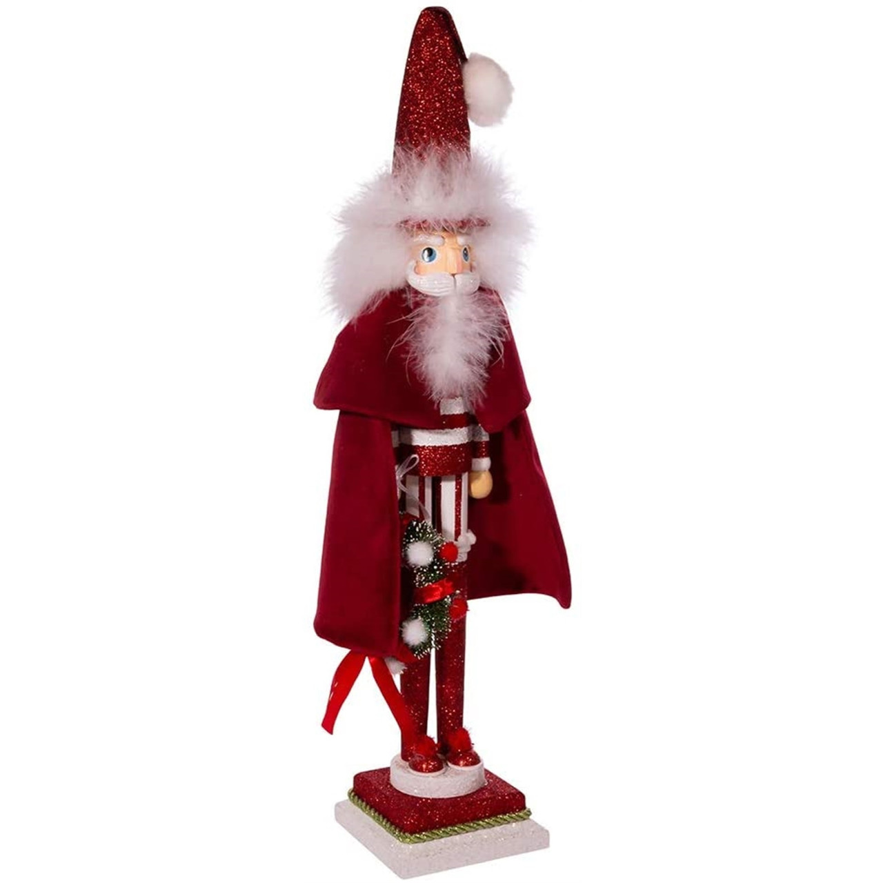 Kurt S. Adler 20-Inch Hollywood Red Skinny Nutcracker with Wreath - Thumbnail 2