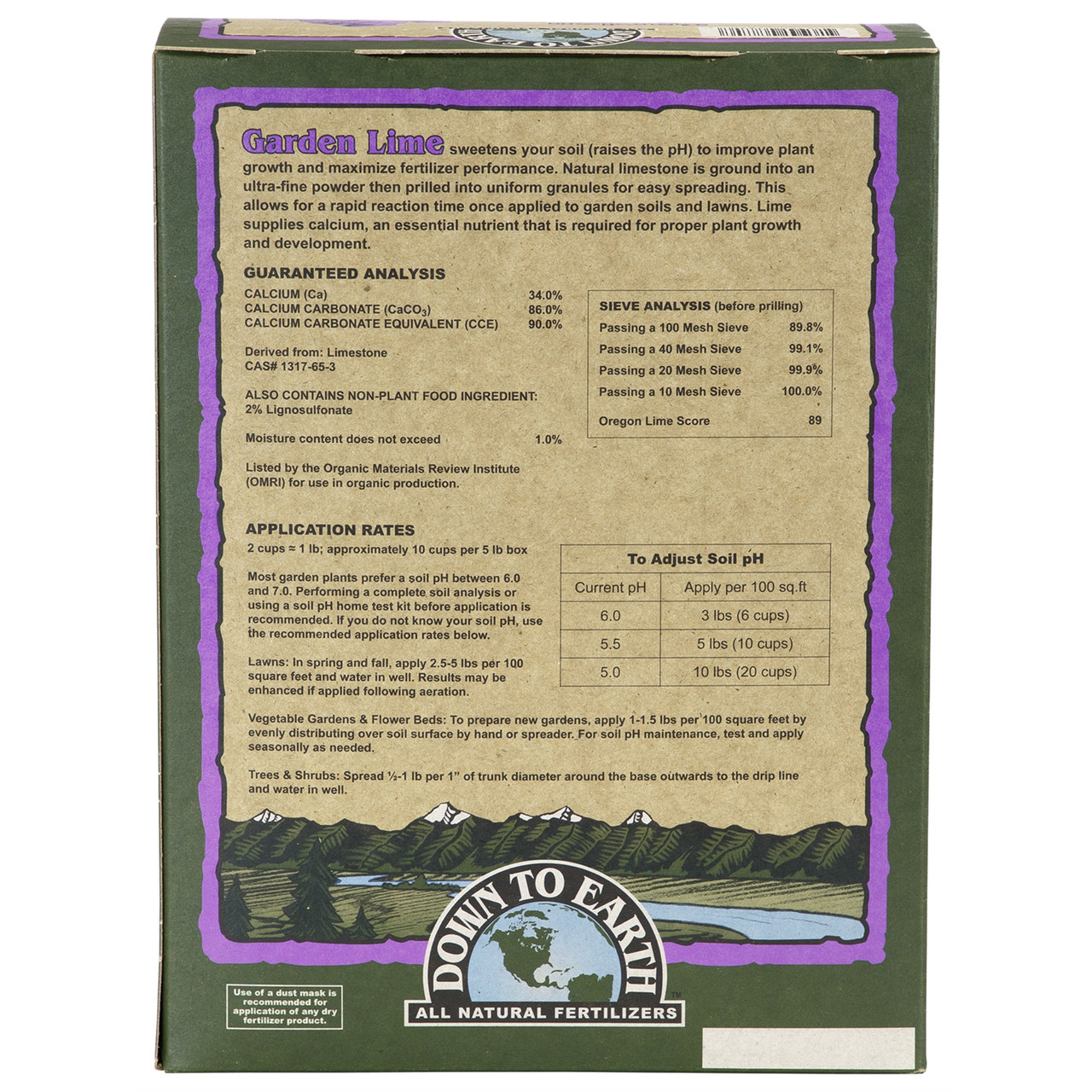 Down To Earth Garden Lime, OMRI, 5 lbs. - Thumbnail 4