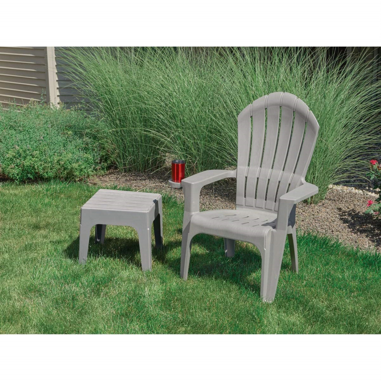 adams gray polypropylene woven lounge chair