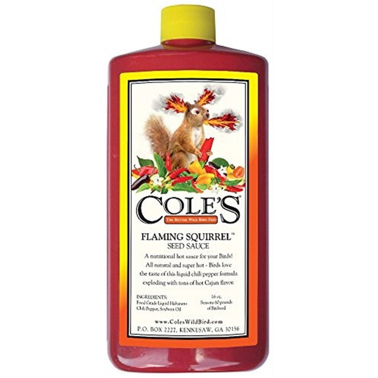 Cole's Flaming Squirrel Seed Sauce, 16oz Bottle Esbenshades