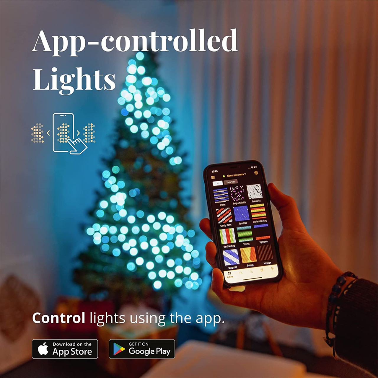 led app controlled christmas tree