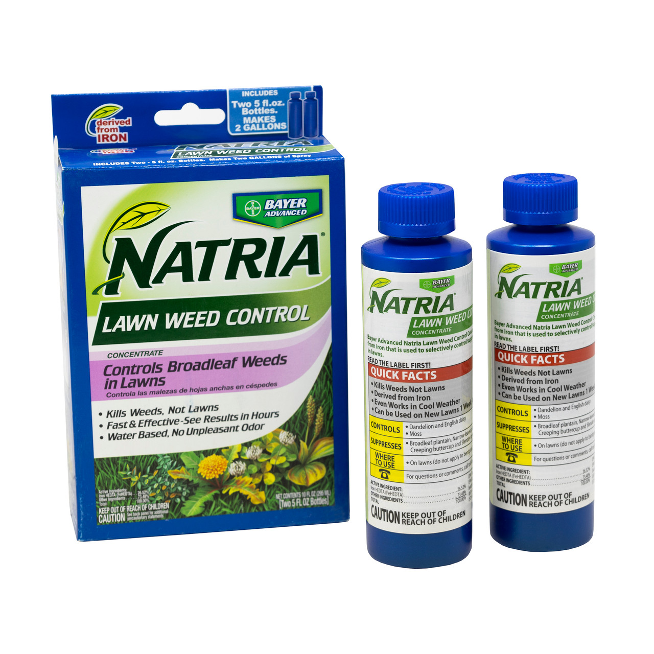 Natria Lawn Weed Killer Herbicide Concentrate, 2 Bottles, 10 Ounces