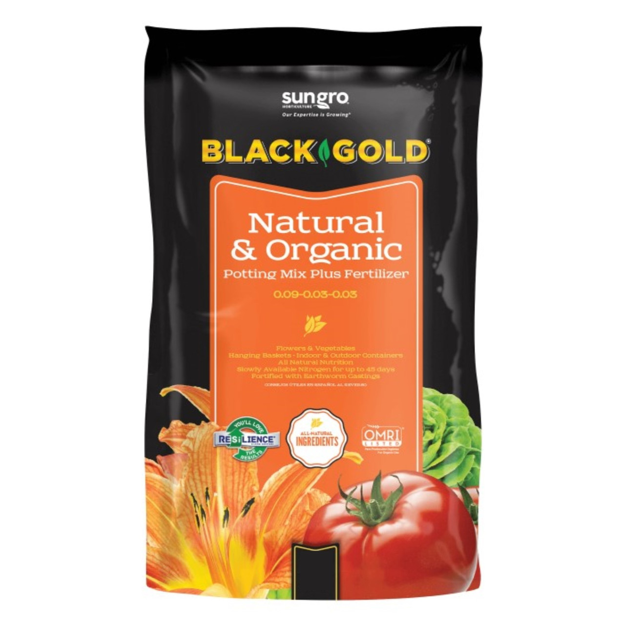 Black Gold Natural & Organic Potting Soil Plus Fertilizer