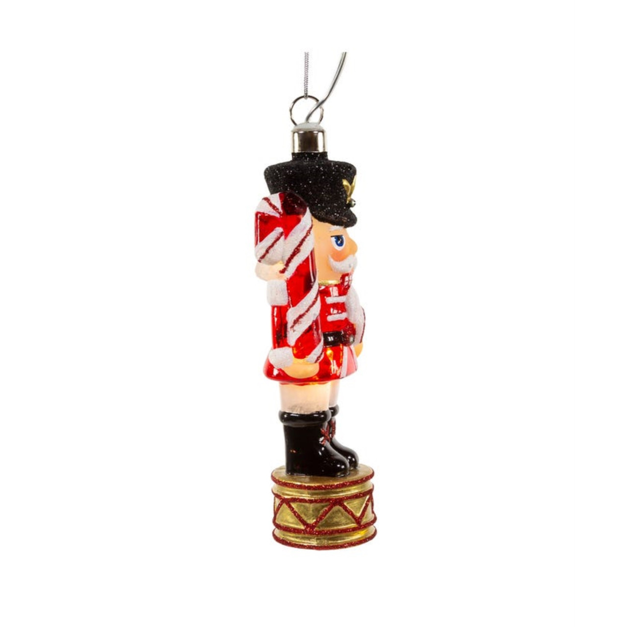 Kurt Adler Pre-lit Hanging Glass Ornament, Nutcracker - Thumbnail 4