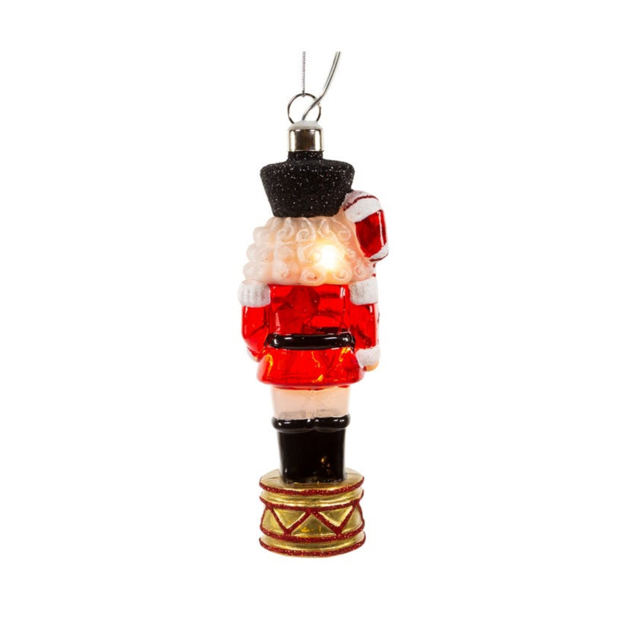 Kurt Adler Pre-lit Hanging Glass Ornament, Nutcracker - Thumbnail 5