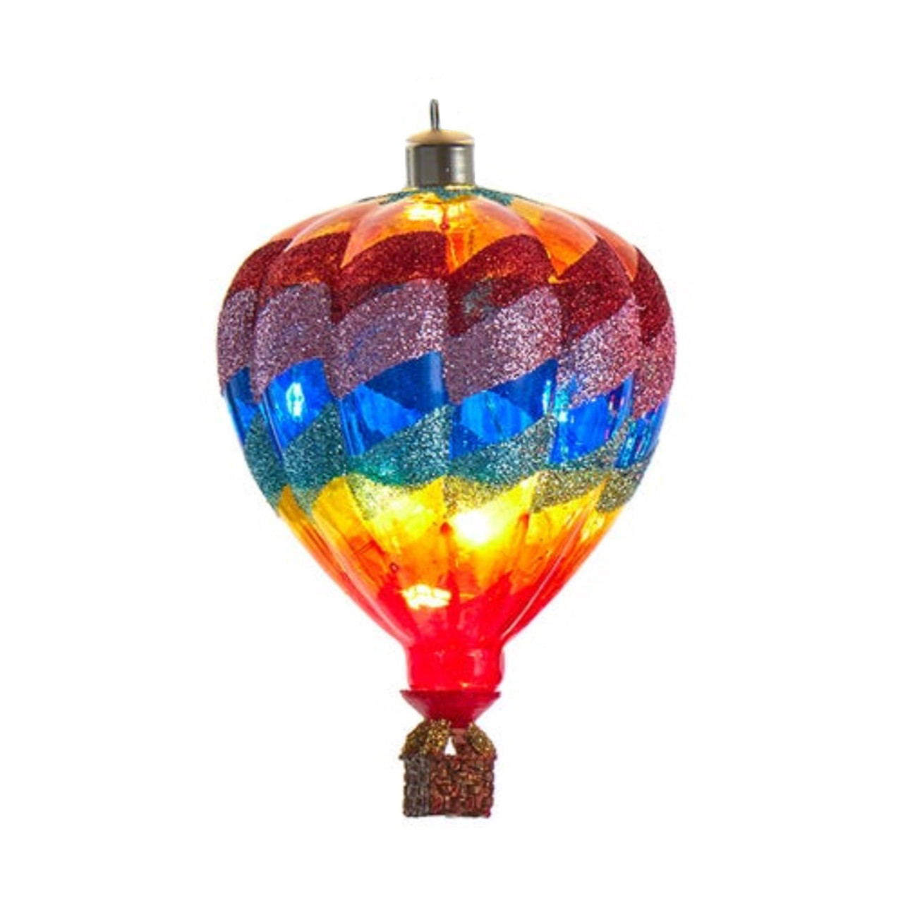 Kurt Adler Hanging Pre-Lit Glass Ornaments, Day of the Dead Skulls