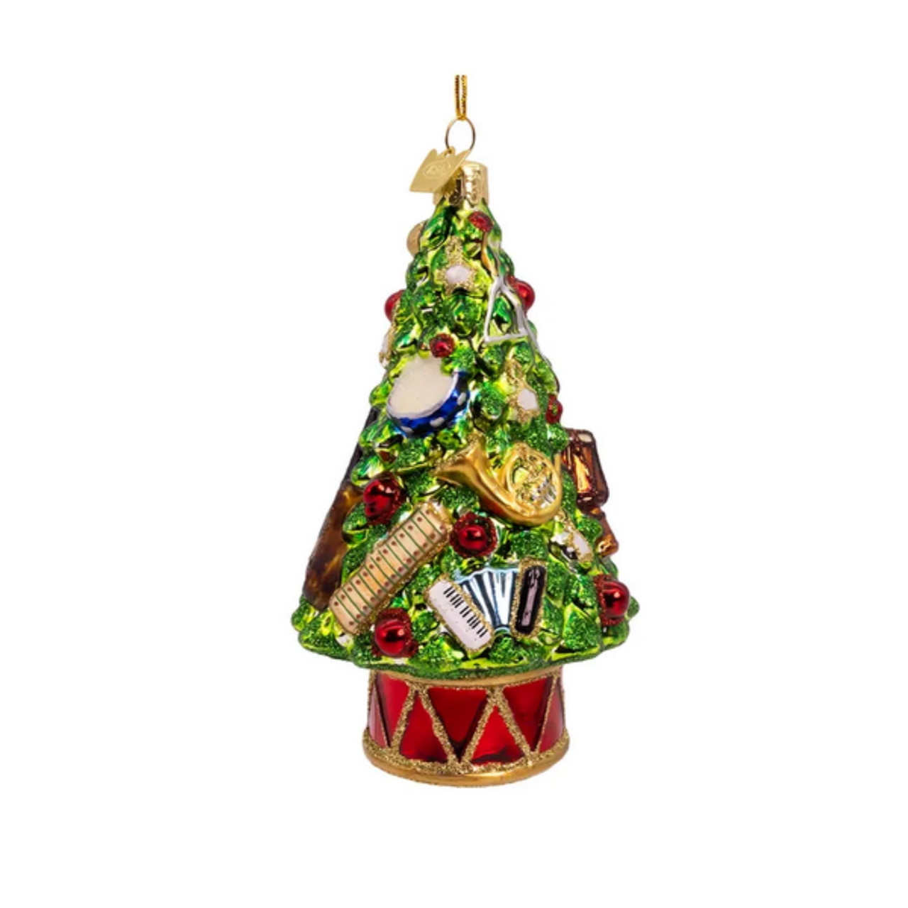 Kurt Adler Nobel Gems Glass Ornament, Christmas Tree with Musical Instruments - Thumbnail 5