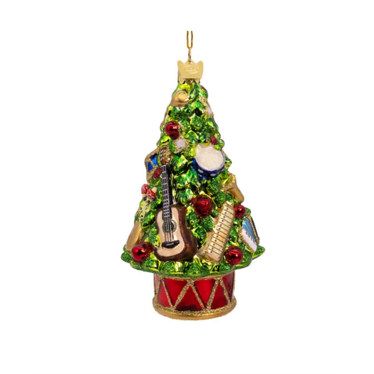 Kurt Adler Nobel Gems Glass Ornament, Christmas Tree with Musical Instruments - Thumbnail 4