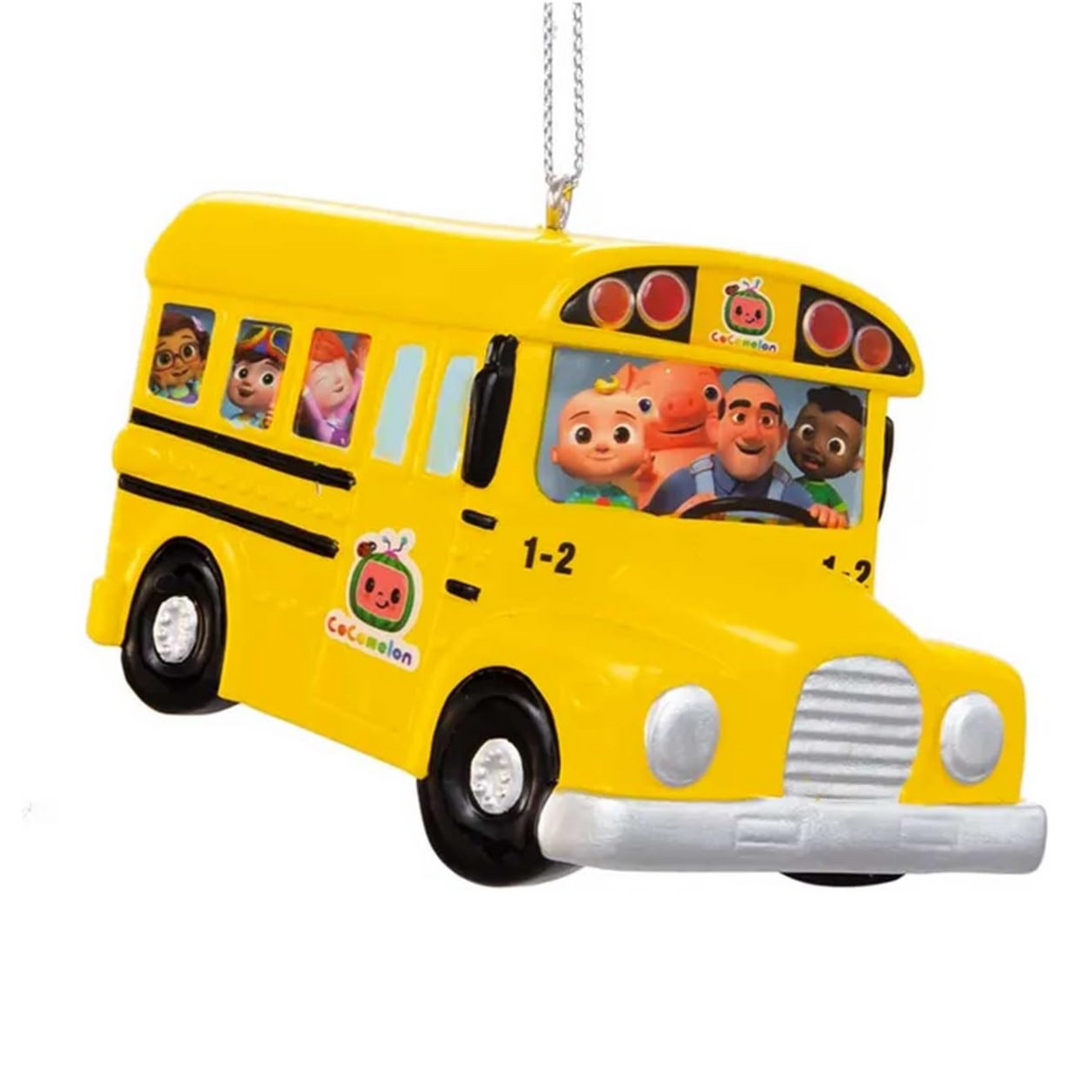 Kurt Adler Resin Personalizable Ornament, Cocomelon Yellow School Bus - Thumbnail 2