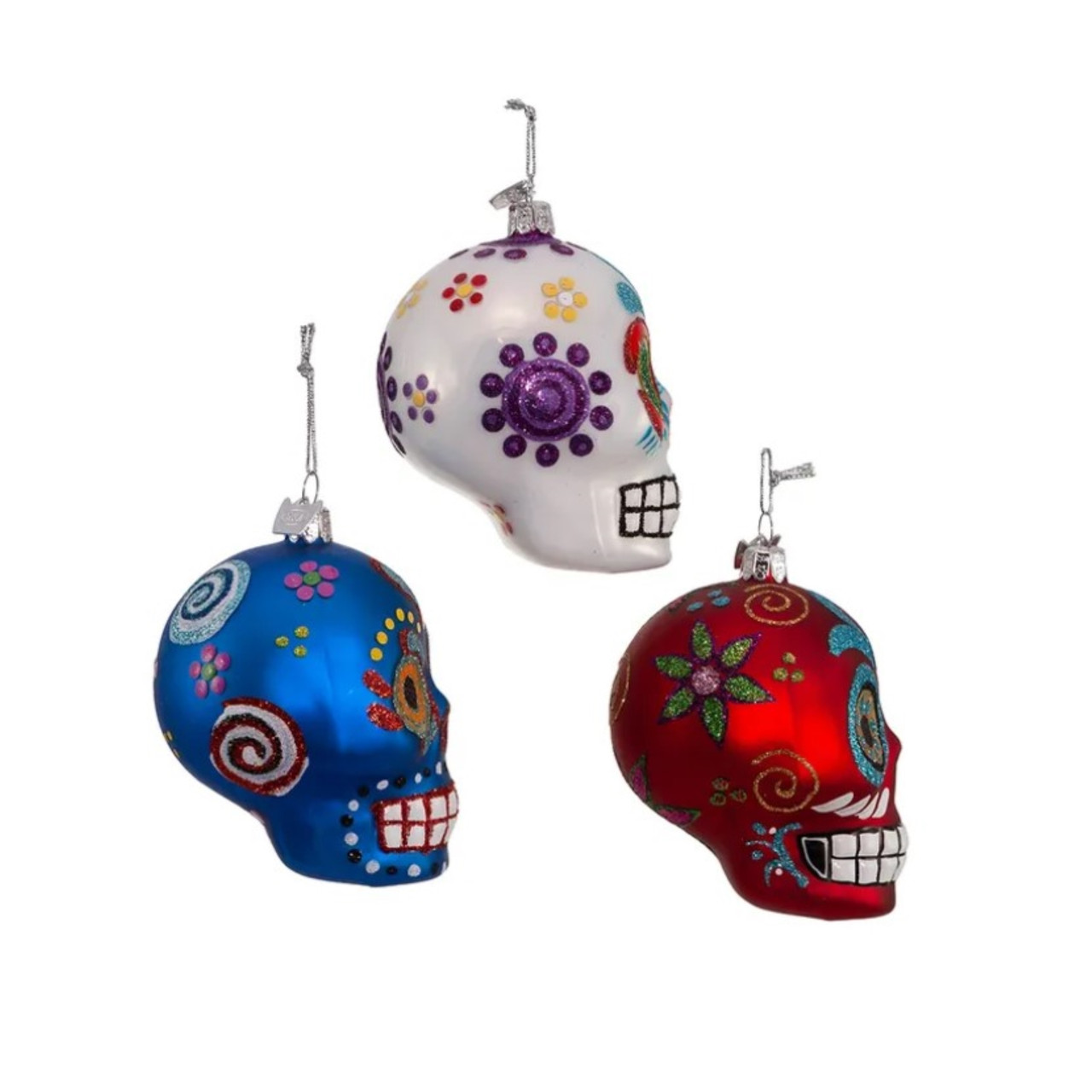 Kurt Adler Noble Gems Sugar Skull Ornaments - Thumbnail 4