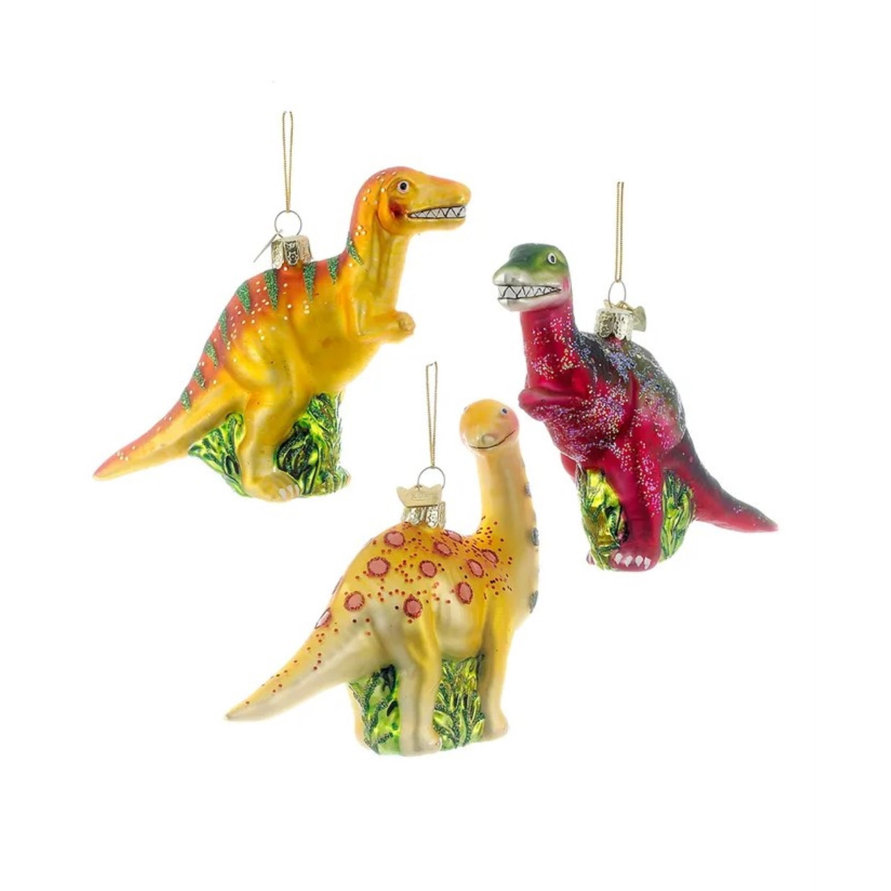 Kurt Adler Noble Gems Dinosaur Christmas Ornaments - Thumbnail 3