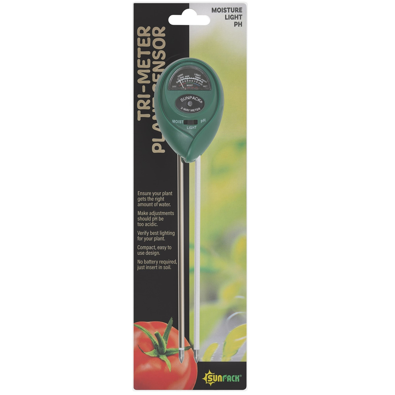 True Tri Meter SUNPACK Tri-Meter Plant Sensor for Moisture, Light & pH - Esbenshades