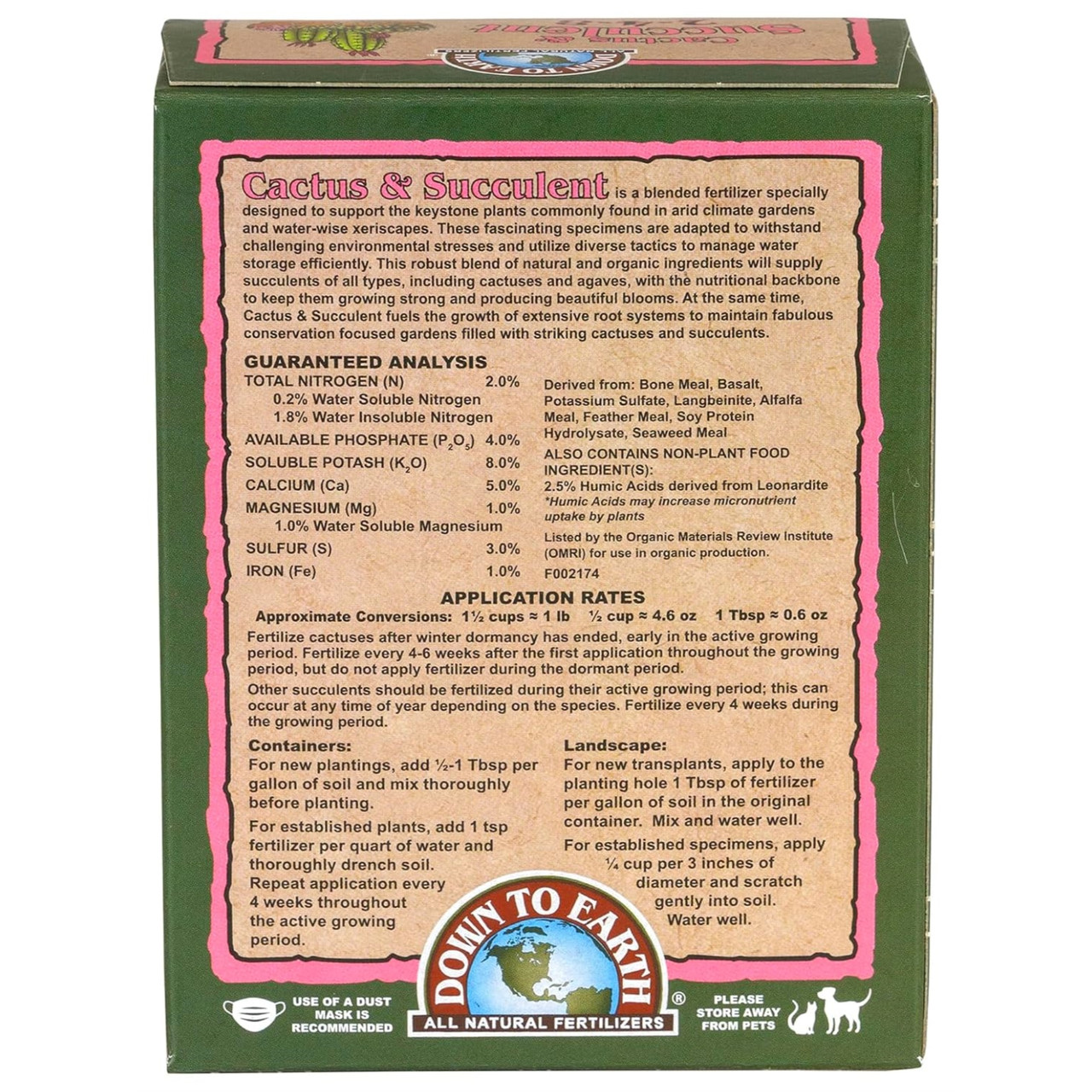Down To Earth Cactus & Succulent Fertilizer - Thumbnail 5