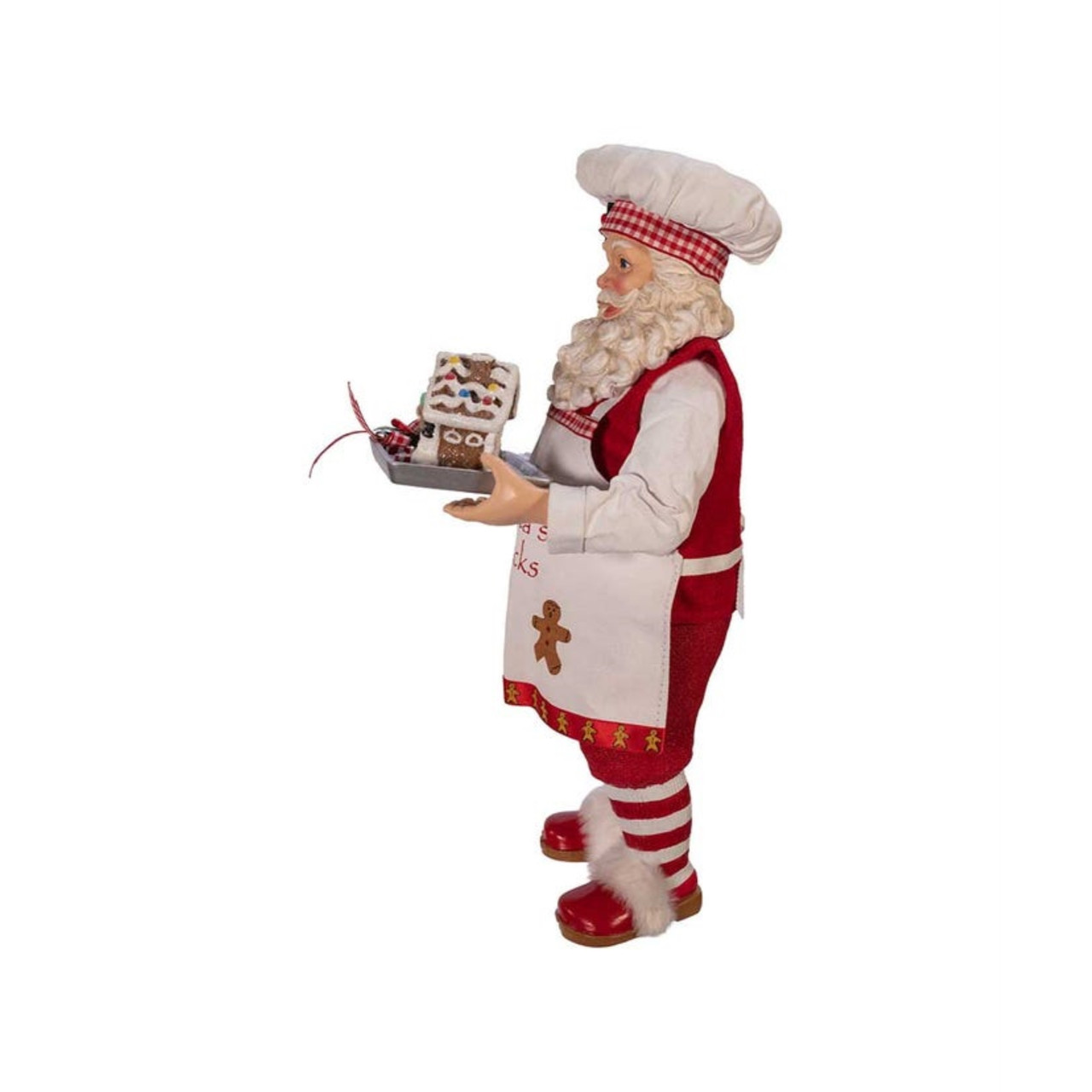 Kurt Adler Fabriché Gingerbread Chef Santa Figurine - Thumbnail 3