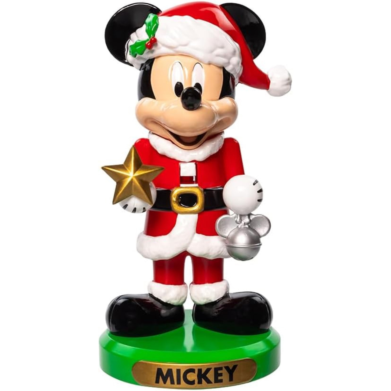 Kurt Adler Plastic Nutcrackers, Mickey Mouse Holding Gold Star & Silver Disney Ornament - Thumbnail 5