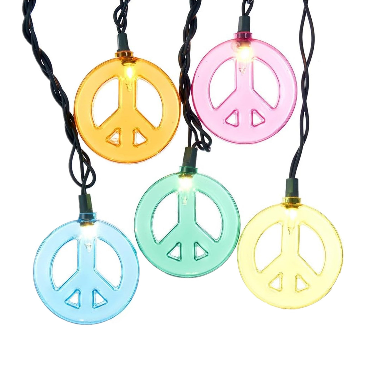 Kurt Adler Peace Sign String Lights