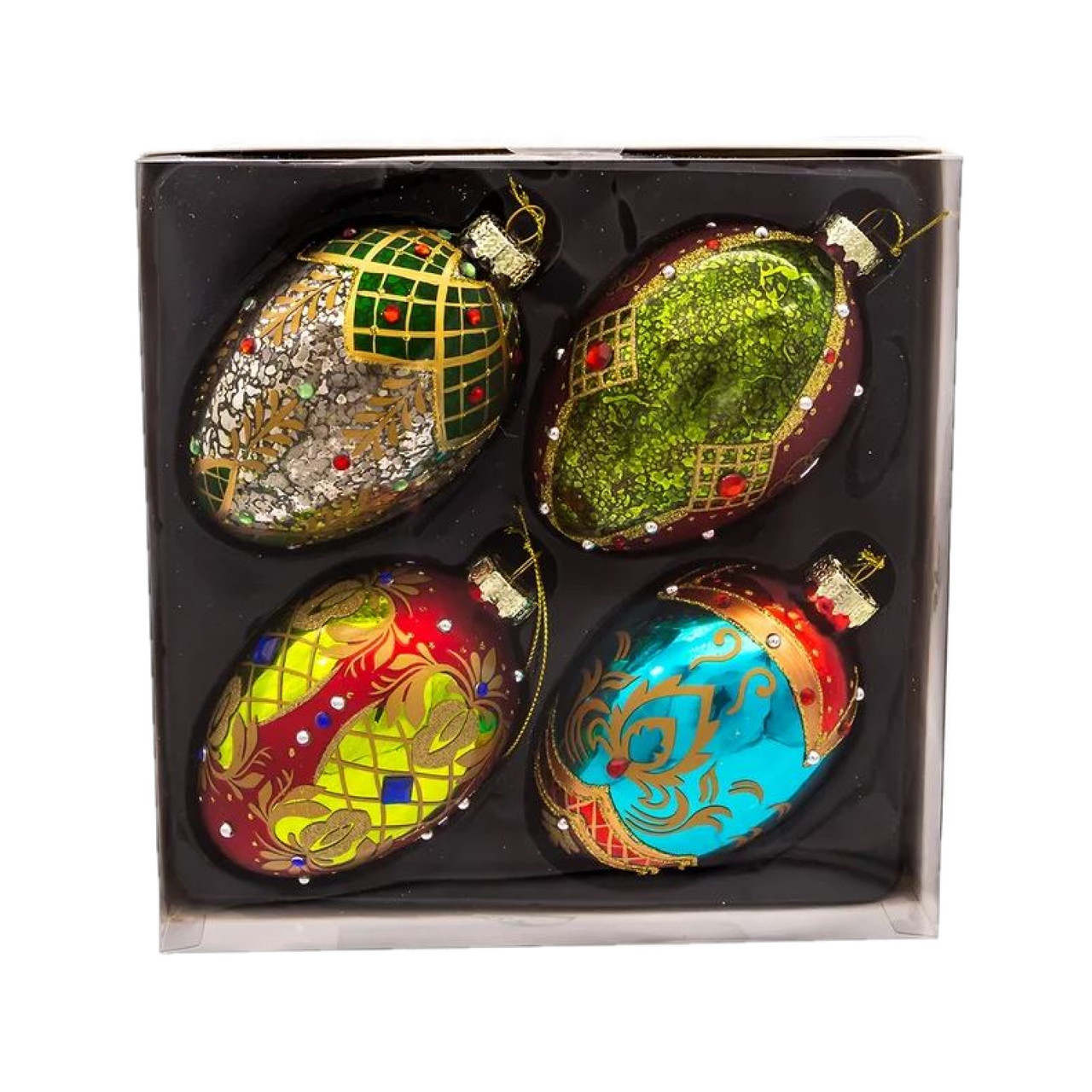 Kurt Adler Glass Ornaments for Christmas Tree, Decorative Eggs - Thumbnail 4