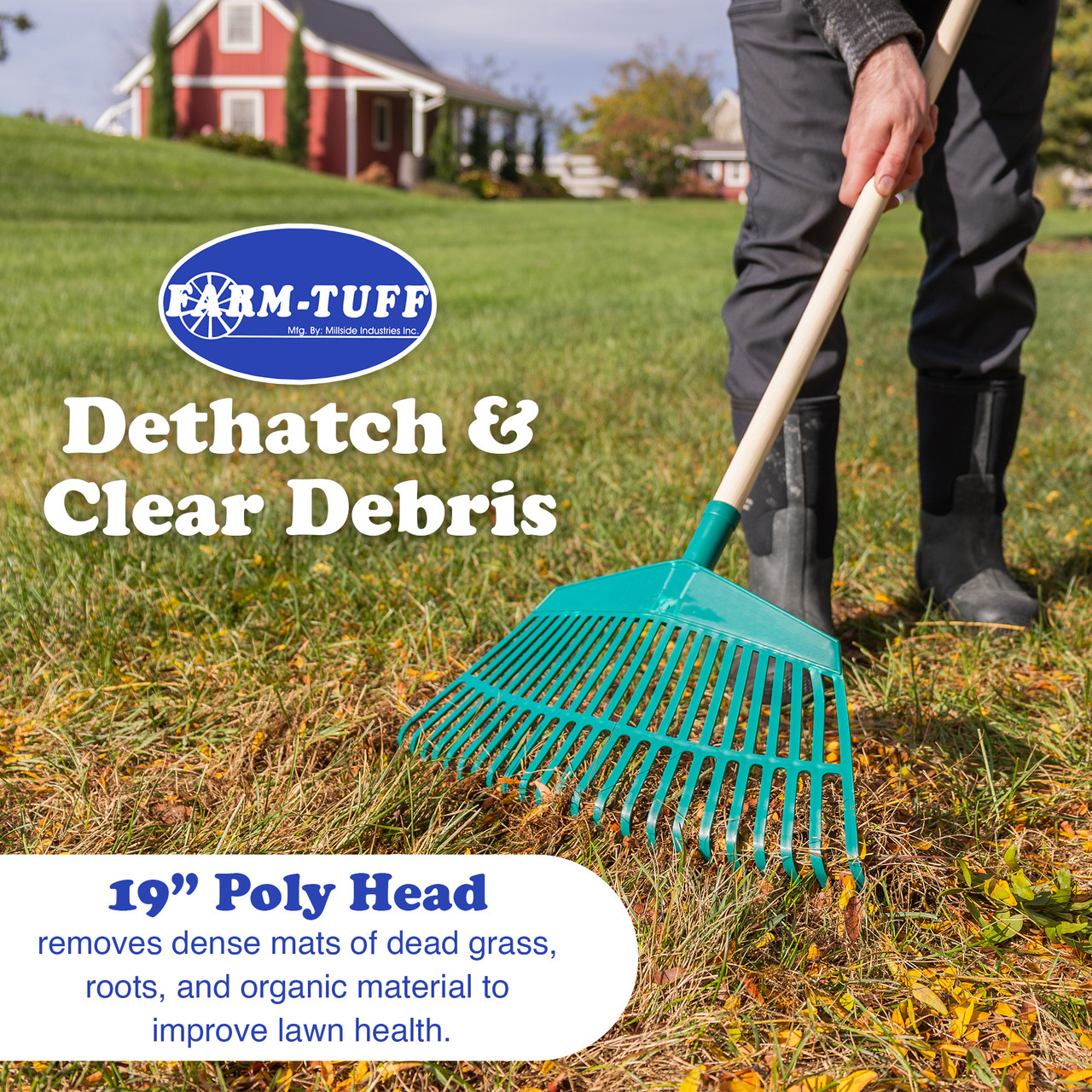 FARM-TUFF Hardwood Leaf & Garden Rake - Thumbnail 2