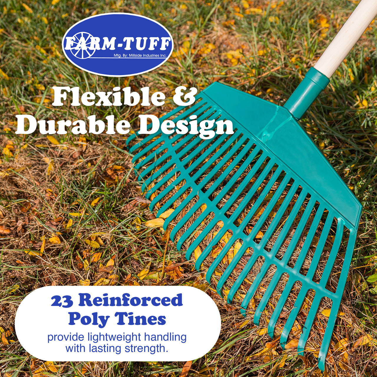 FARM-TUFF Hardwood Leaf & Garden Rake - Thumbnail 4
