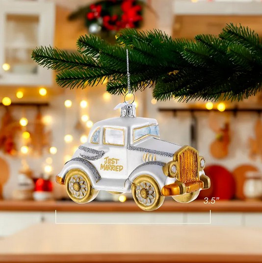 Kurt Adler Noble Gems Wedding Car Ornament - Thumbnail 4