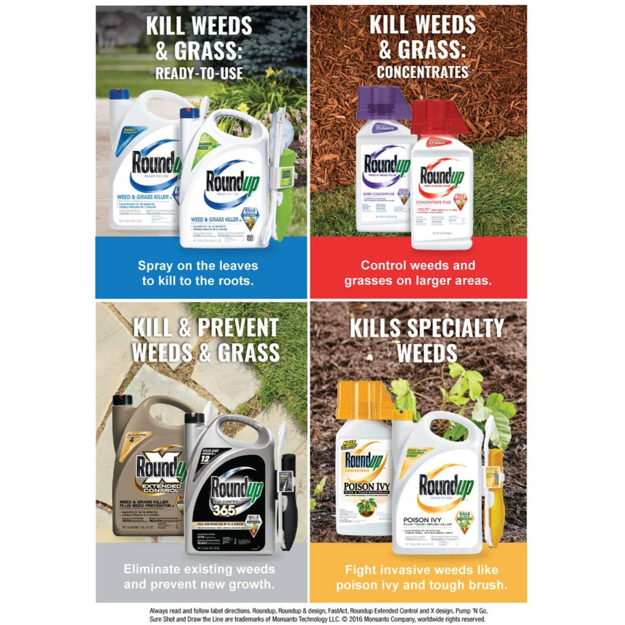 Roundup 5003410 Weed and Grass Killer III Ready-to-Use Trigger Spray ...