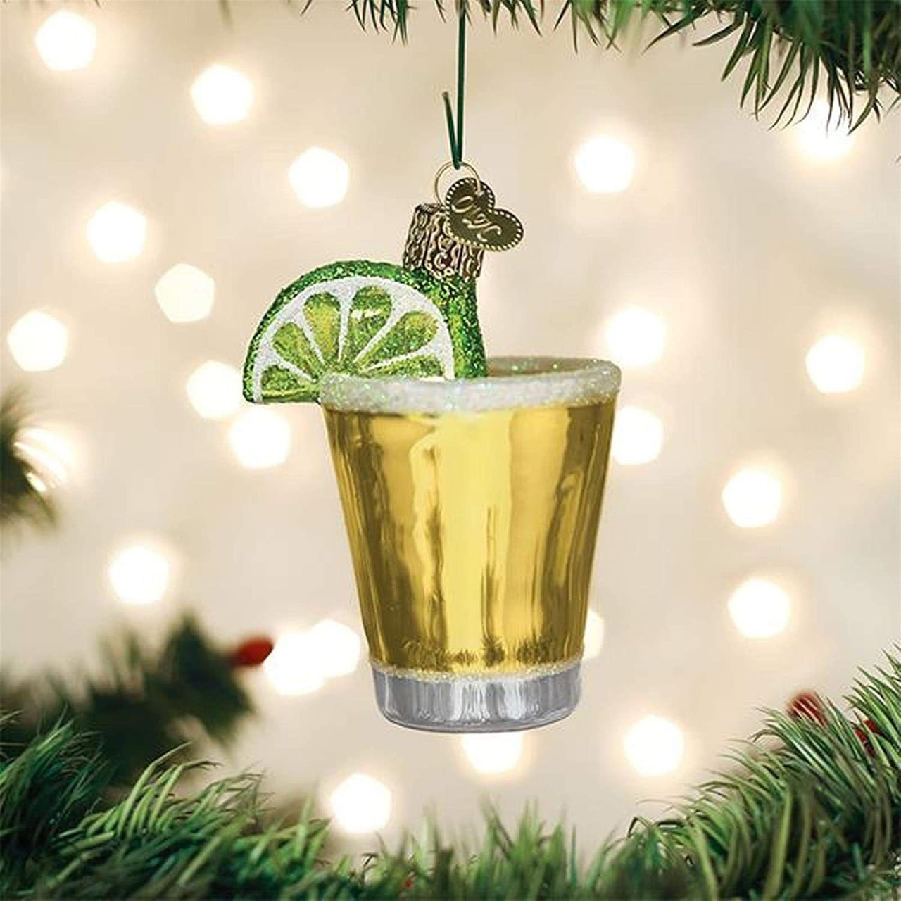 Old World Christmas Glass Blown Ornament Tequila Shot