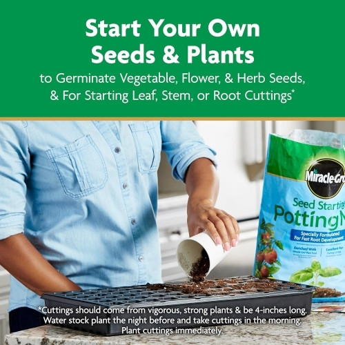 Miracle‑Gro Seed Starting Potting Mix — Formulated for Root Development, 8qt